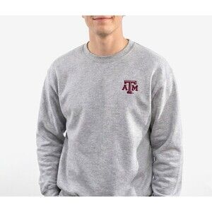 Texas A&M Aggies Sweatshirt Hanes Ecosmart XL Heather Grey Crewneck Pullover